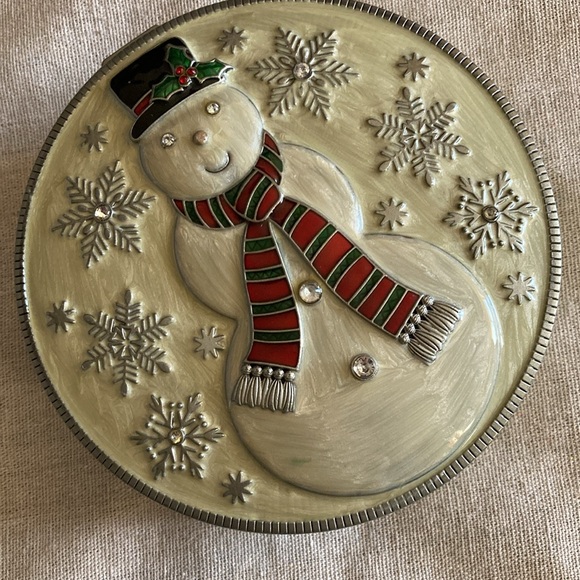 Olivia & Gracie snowman metal keepsake box - Picture 1 of 7